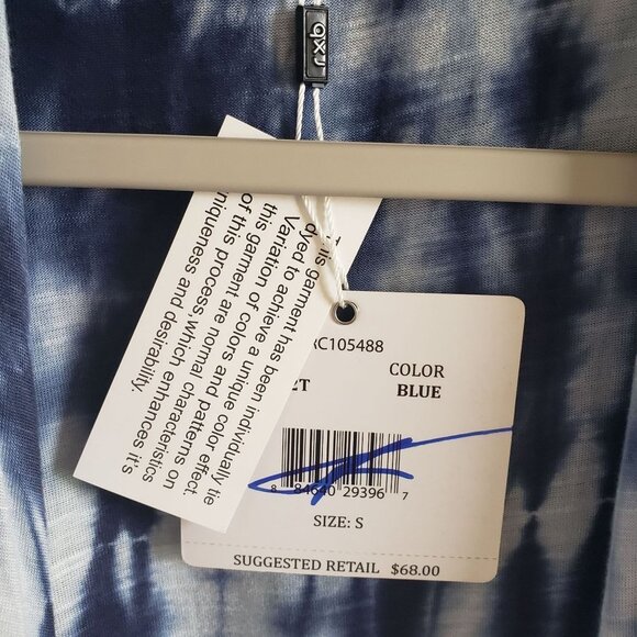 RXB Woman NWT Size L Long Sleeve Tie Dye Fringed Waterfall Front Cardigan BOHO - Picture 4 of 6